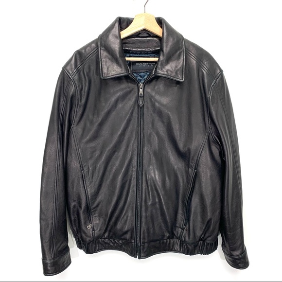 Andrew Marc Other - ANDREW MARC NEW YORK Black Leather Bomber Jacket 2-in-1 Mens LARGE NEW NWT